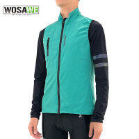 WOSAWE ฤดูร้อนขี่จักรยานแจ็คเก็ตเสื้อกั๊กจักรยานกระจก Windproof แขนกุดสำหรับผู้ชายจักรยานเสื้อผ้าตัดลมเบา