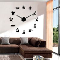 [COD] GZ212 Foreign trade hot selling acrylic mirror tool wall clock three-dimensional fashion simple decoration