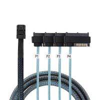 YXY SAS Cable Internal 36Pin Mini SAS SFF-8087 Host to 4 SFF-8482 Target SAS Hard Disk and SATA Power Cable 50cm 100cm