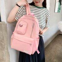 สีทึบ Tas Ransel Anak Perempuan กระเป๋าเป้เด็กผู้ชายของเด็กแบบเรียบง่ายอเนกประสงค์,กระเป๋าสะพายเดินทางคอมพิวเตอร์โรงเรียนวิทยาลัยสูงกระเป๋านักเรียน0000