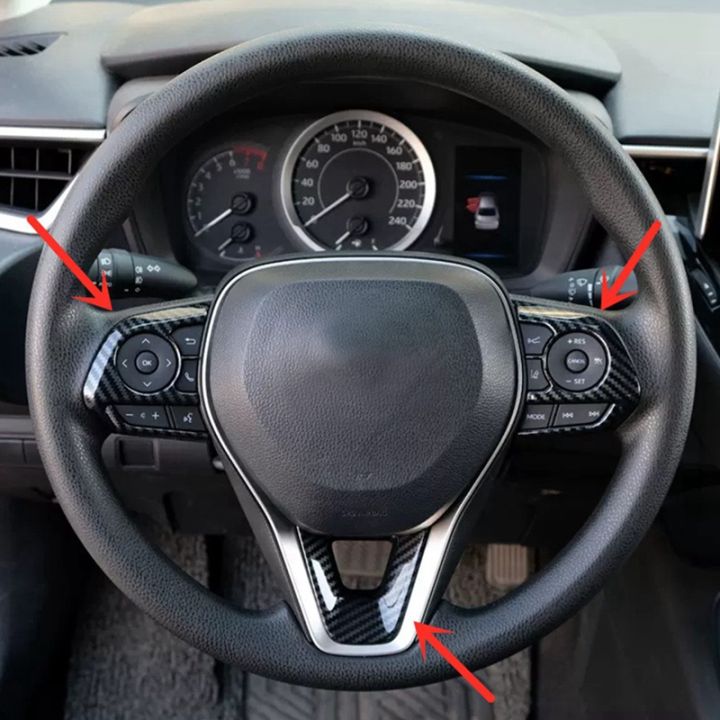 for-toyota-corolla-2019-2023-3pcs-carbon-fiber-hatchback-steering-wheel-switch-button-cover-trim-replacement