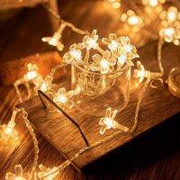 10m Led Fairy Light Strings Cherry Blossom Garland Crystal Indoor Decorative Battery Flowers Lantern Festivel Decoration Lights Fairy Lights