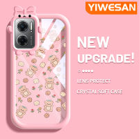 เคส Chenyyka สำหรับ Xiaomi Redmi 10 5G Redmi Note 11E 5G Redmi 11 Prime 5G เคสการ์ตูนน่ารักลายหมีใสใหม่อัพเกรดกันกระแทกแบบใสซิลิโคนนิ่มเคสมือถือฝาครอบกล้องสร้างสรรค์