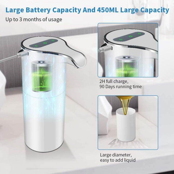 15oz-450ml-automatic-soap-dispenser-touchless-foaming-soap-dispenser-rechargeable-waterproof-foam-soap-pump-dispenser