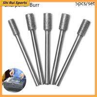 SHIRUI 5pcs 3/4/5mm เหมาะกับ 1453 Craftsman เสี้ยนสโตน เข็มไมโครแกะสลัก เครื่องลับคมเลื่อยโซ่เพชร ลับคมเลื่อยยนต์ เครื่องมือขัด