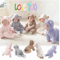 0-12M Newborn Baby Rompers Autumn Winter Warm Fleece Baby Boys Girl Costume Baby Girls Clothing Animal Overall Baby Jumpsuits