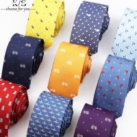 Mens Fashion Skinny Tie 6CM Width Casual Cute Cartoon Bicycle Polyester Necktie Gift Party Wear Business Wedding Accessories Ties