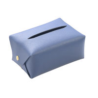 Tissue Box Cover PU Leather Foldable Handkerchief Box Napkin for Living Room Kitchen