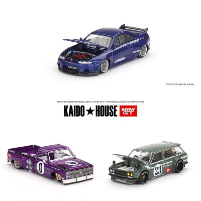 Presale MINIGT Kaido House 1:64 Skyline GTR R33 Silverado Dually 510 Wagon Carbon Diecast Diorama Car Model Collection Miniature