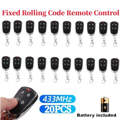 20pcs 433Mhz Garage Door RF Remote Control 4 Channel Auto Copy Duplicate Multi brand 433.92MHz Fixed Rolling Code Gate Opener