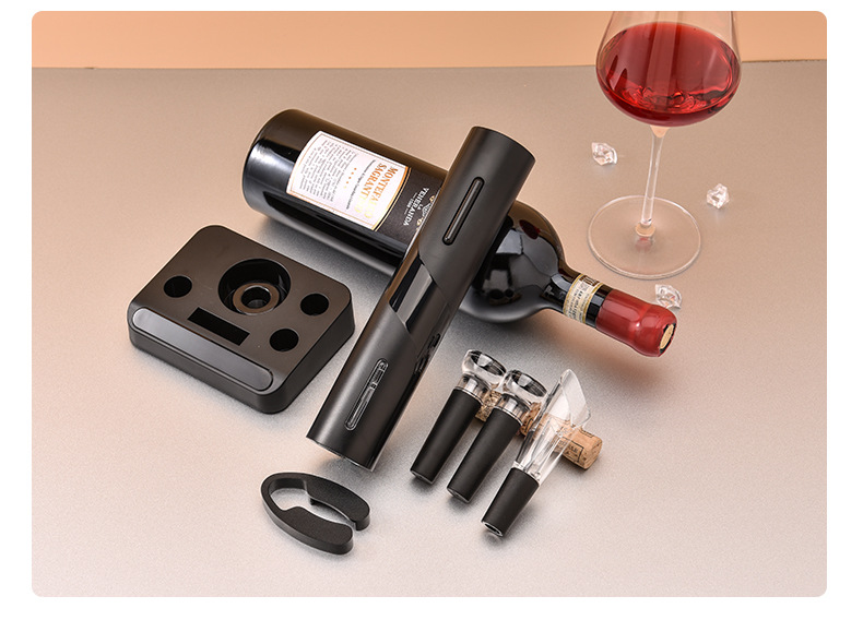includes Foil Cutter and Wine Aerator Pourer 4AA Battery Powered Corkscrew Gift Set with Base CIRCLE JOY Electric Wine Bottle Opener Black Batteries Not Included Wine Vacuum Pump Stoppers 