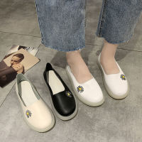 Nini35-43 Code รองเท้าลําลองสวมหุ้มข้อแฟชั่นสําหรับสตรีสีขาวขนาดใหญ่