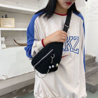 Canvas Waist Packs Sling Bag Cross Body Outdoor Sport Shoulder Chest Daily Picnic Canvas Chain Messenger Pack Bolsa Male Women