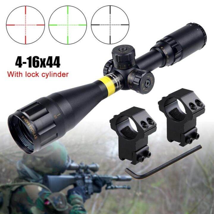 bsa-optics-ยุทธวิธี-4-16x44-st-optic-cross-sight-สีเขียวสีแดง-illuminated-optic-ขอบเขต-11-20-มม-with-cr2032-3v-battery