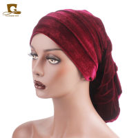 ใหม่ผู้หญิงกำมะหยี่ Rasta headdress HEAD Wrap หมวก Hijab แอฟริกัน turban Beanie ผม chemo slouchy baggy หมวกผม Access ขออภัย