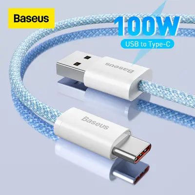 Baseus Official Store สายชาร์จ สายชาร์จเร็ว 100W USB Cable 6A Fast Charging Cable For Huawei Nova 10 9 P50 Mate 40 Data USB C Phone Cable For Xiaomi Mi 10