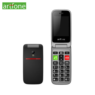 Artfone CF241A-Black โทรศัพท์มือถือปุ่มใหญ่สำหรับผู้สูงอายุ（เมนูภาษาอังกฤษ）