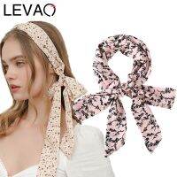 LEVAO 2021 Beautiful Fashion Tie Head Braided Hair Band Long Print Women Ribbon Horsetail Headwear Scarves Bag Belt Accessories