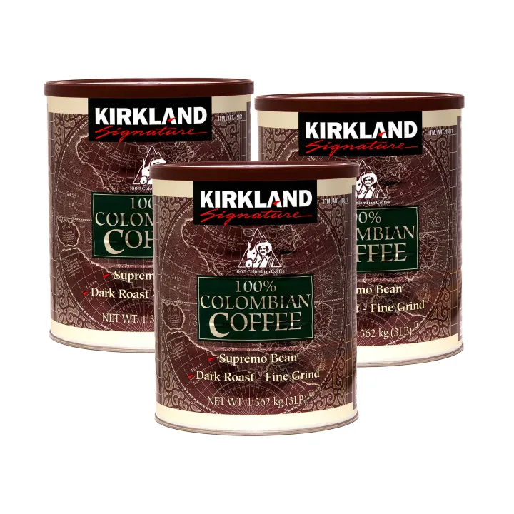 Kirkland Signature 100 Colombian Coffee 3 cans (1.36kg per can