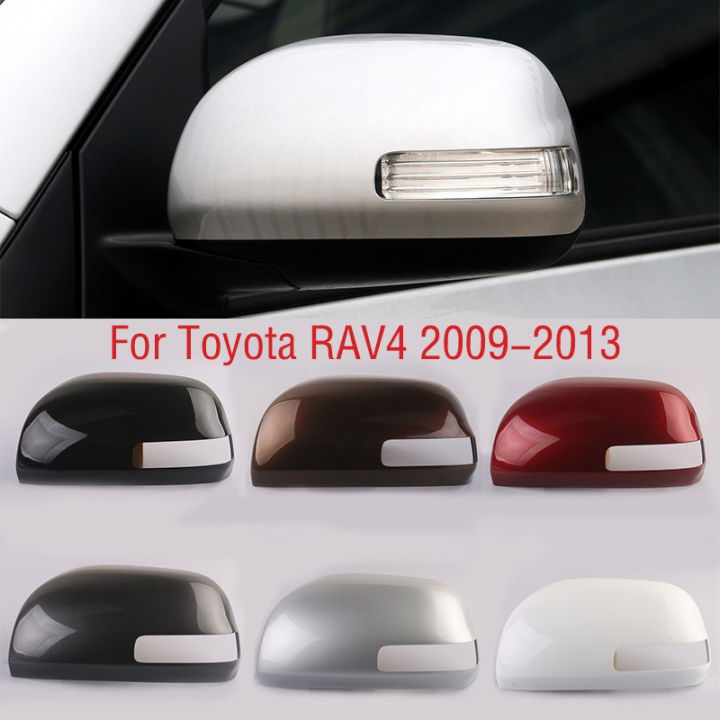 รถปีกประตูกระจกมองข้างหมวกเชลล์บ้านภายนอกกระจกมองหลังฝาครอบสำหรับโตโยต้า-rav4-rav-4-2009-2010-2011-2012-2013