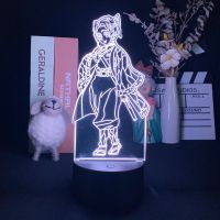 Demon Slayer Kochou Shinobu Japanese Anime 3D Night Light Ambient Lighting Kids Gift Table 3d Led Lamp Manga Night Lights