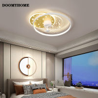 DOOMYHOME พัดลมทางไกลเครื่องหรี่ไฟสีดำสีทองสีน้ำเงินโคมระย้า LED ทันสมัยห้องรับประทานอาหารห้องนอนโคมไฟในร่มห้องโถง