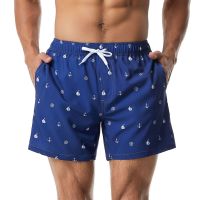 Mens beach pants printed quarterly trousers European and American cross -overseas trade summer mens four -faced beach pants fa