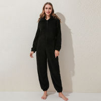 Winter Warm Pyjamas Women Onesies Fluffy Fleece Jumpsuits Sleepwear Overall Hood Sets Pajamas For Women Adult