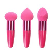 3PC Women Mushroom Head Foundation Powder Sponge Beauty Cosmetic Puff Face Makeup Brushes Tools with Handle