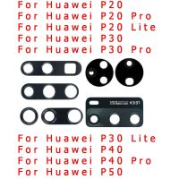 สำหรับ HUAWEI P20 P30 P40 P50 Pro Lite 5G P20pro P30pro P40pro ด้านหลังฝาปิดเลนส์กระจกกล้องถ่ายรูปด้านหลังพร้อมสติกเกอร์ Ahesive