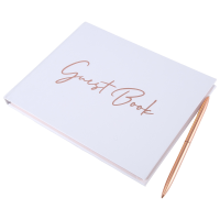 Wedding Guest Book Wedding Books Paper+Metal for Guests to Sign,Baby Shower Sign in Guest Book,with Pen