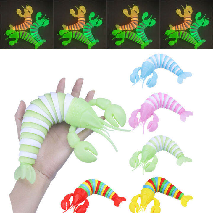 【Glow in the dark】26cm Lobster Flexible Fingertip Sensory Novelty