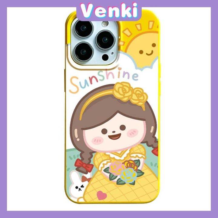 venki-เคสไอโฟน11-เคส-iphone-soft-tpu-เคสลูกอมสีเหลืองมันวาวน่ารัก-sunshine-girl-ป้องกันกล้องกันกระแทกสำหรับ-iphone-14-13-12-11-pro-max-7-8-plus-x-xr