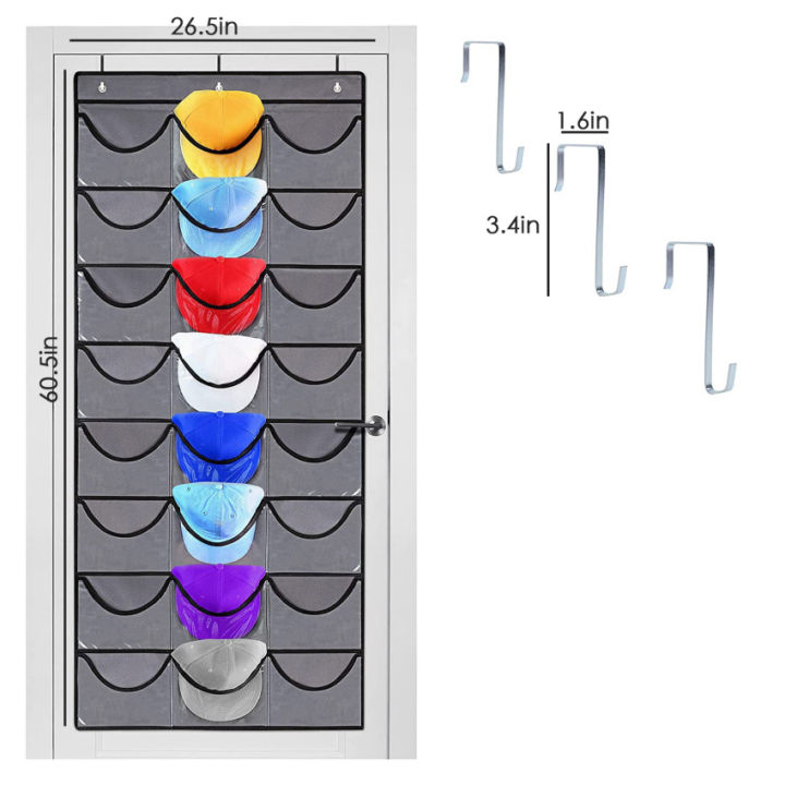 ชั้นเก็บหมวก-เหมาะสำหรับผนังหรือประตู24กระเป๋าหมวกที่วางของและตะแกรงโชว์หมวกบอลรวมทั้งตะขอประตูและผนัง-กระเป๋าขนาดใหญ่สามารถนำมาใช้สำหรับเบสบอลหลาย-องค์กรหมวกกอล์ฟและกีฬา