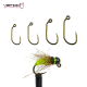 Vampfly 60 ° Bend Barbed High Carbon Steel Jig Nymph Streamers Fly Hook Fly Tying Trout Fishing Lure Bait Wet Fly Tying Hook