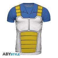 ABYStyle [ลิขสิทธิ์แท้ พร้อมส่ง] เสื้อยืดคอกลม ไม่หดไม่ย้วย Dragon Ball T-Shirt เสื้อออกกำลังกายเข้ารูป ผ้าโพลีเอสเตอร์ 100% ดราก้อนบอล - ชุดเกราะชาวไซย่า เบจิต้า Vegeta