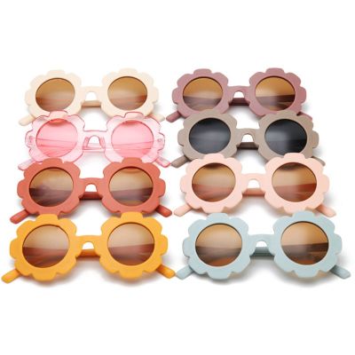 Vintage Cute Kids Girl Sunglasses Child Sun Glasses Round Flower Baby Children UV400 Sunglass Girls Boys Fashion Glasses 2022