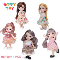 HappyToy 16cm Barbie Doll Girls Dress Up Toy Barbie Gift Lovely Doll Princess (with Clothes and Shoes)