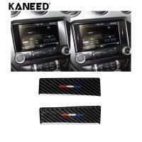 KANEED 2 PCS รถ USA สีคาร์บอนไฟเบอร์ Central Control สติกเกอร์ตกแต่งสำหรับ Ford Mustang 2015-2017