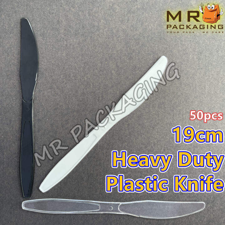 7½" Luxury & Thick Disposable Plastic Knife [ 50pcs± ] 190 Heavy Duty