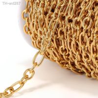 1 Meter Stainless Steel 18k Gold 3:1 O Link Rolo Cable Chains for DIY Necklace Findings Jewelry Making Bracelets Supplies