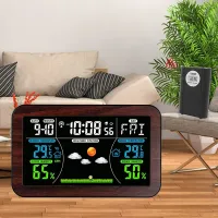 Digital Table Watch With Temperature And Humidity Gauge Weather Station Alarm Clocks Snooze Desk Clock