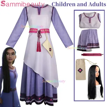 6-12years Kids Girls 2023 Disney Wish Asha Costume Halloween Princess  Dresses Cosplay Party Fancy Dress Up Gifts