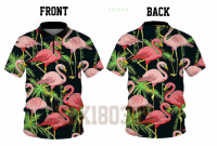 stock）GolfSummer （inGods - Flowers&amp;Flamingos Cool Tech Performance Polo Quick Dried Golf Activity High Quality 10 high-quality