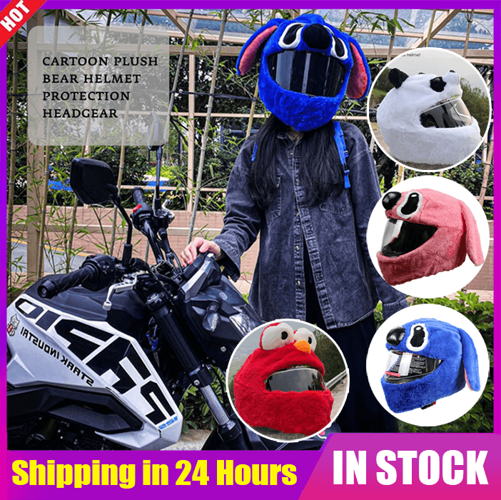 【In Stock+COD】Motorcycle Helmet Panda Animal Cover Motorbike Funny