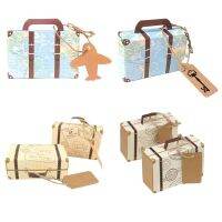 10/20/50pcs Mini Travel Suitcase Candy Box Kraft Paper Chocolate Favor Gift Box Packaging Bag Wedding Birthday Party Decoration