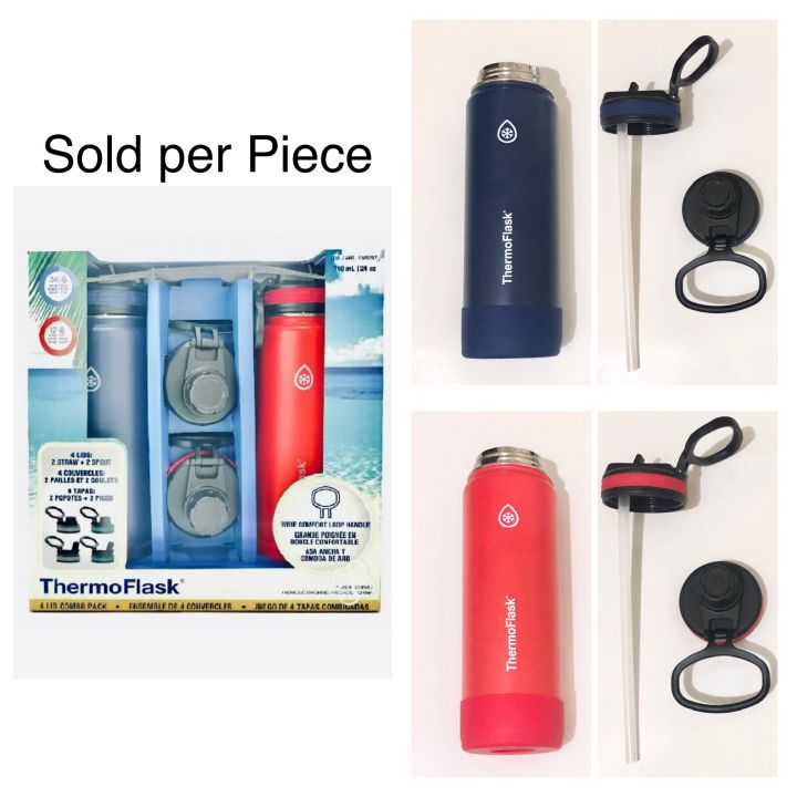 Thermo Flask Set 710 ml 2 Piece Thermal Bottle Blue and Red