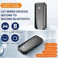 อะแดปเตอร์ไร้สาย Bluetooth 5.1 Aux NFC TF Card 3.5 มม. แจ็คแฮนด์ฟรีสําหรับ TV PC Speaker Car Kit 2 in 1 Audio Receiver Transmitter