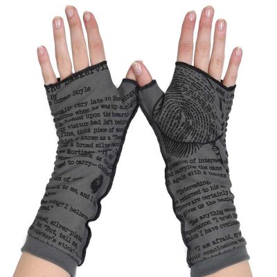 Women Fingerless Gloves Fashion Letter Print Gloves Thin Knit Elastic Mittens Half-finger Work Gloves
