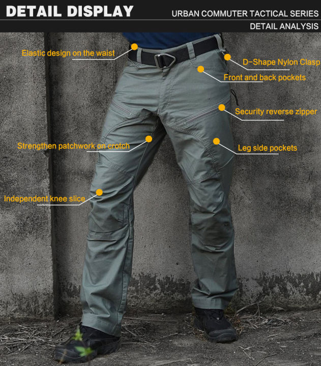 fuguiniao-กางเกงคาร์โก้ผู้ชายยืดหยุ่นกันน้ำยุทธวิธี-jogger-กางเกงเดินป่าเดินป่า-jogger-กางเกงลำลองกางเกงขายาว-streetwear